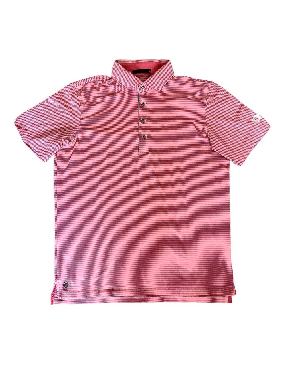 Greyson Mens Golf Performance Polo Shirt Short Sleeve Pink Stripe Size Large